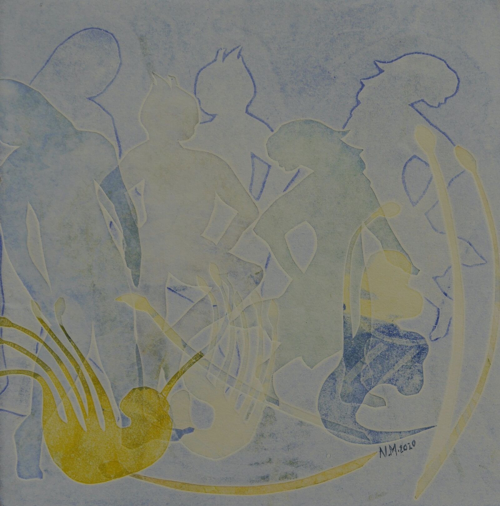 Tanz 23 schablonendruck 2020 25x25cm