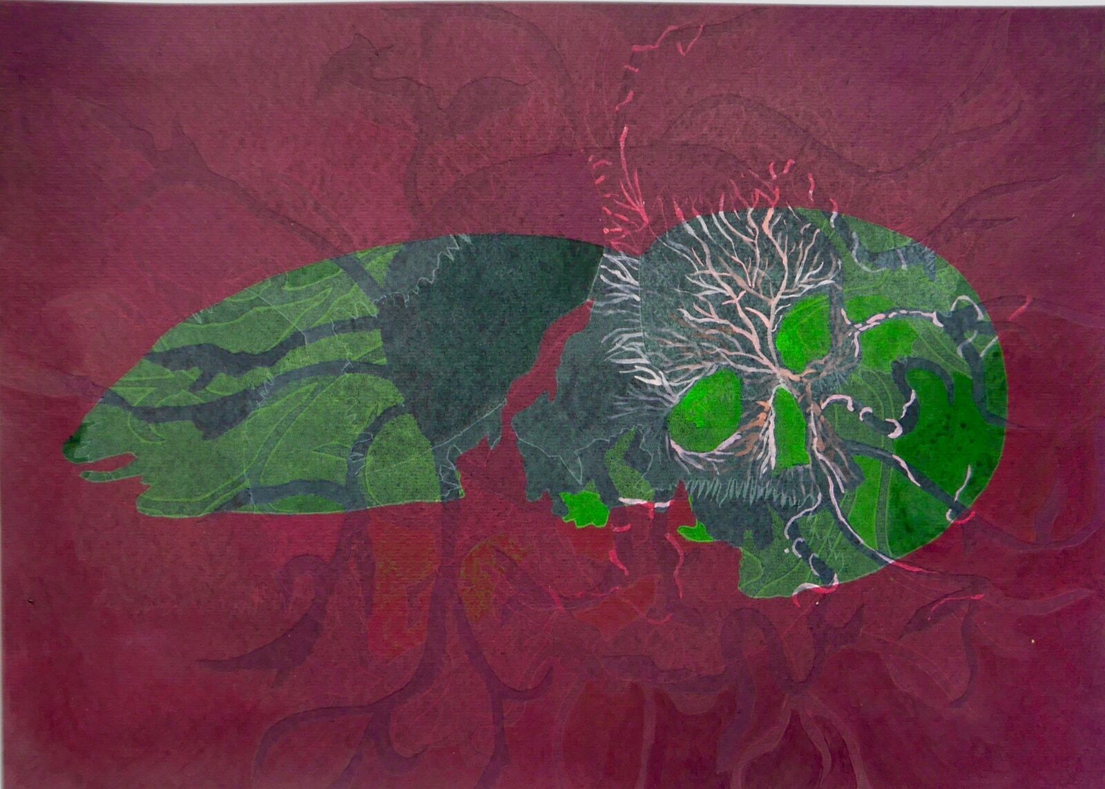 Cranium Serie8 Schablonendruck Acryl2022295x42cm