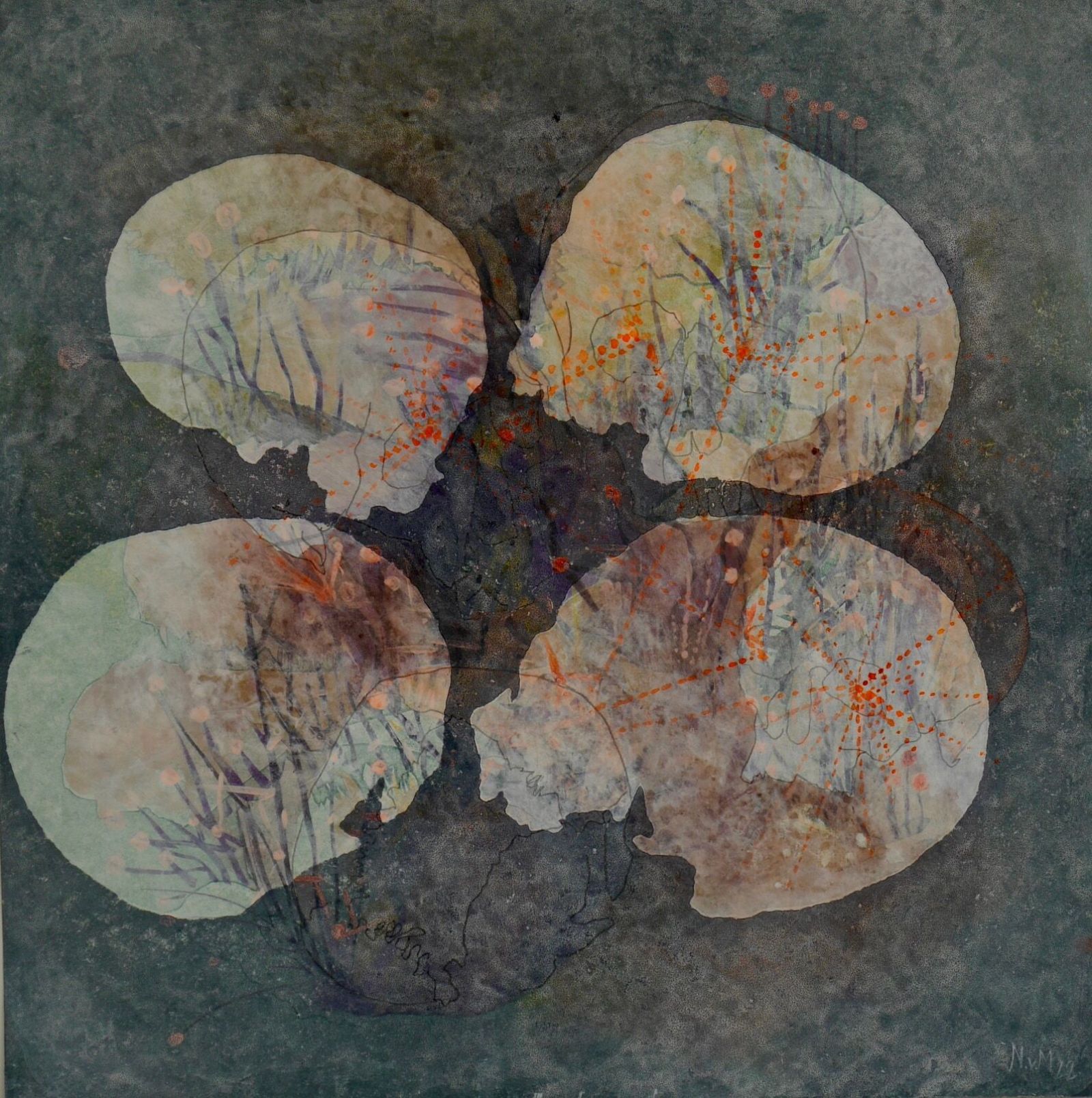 Cranium Serie10 Acryl Schablonendruck202240x40cm