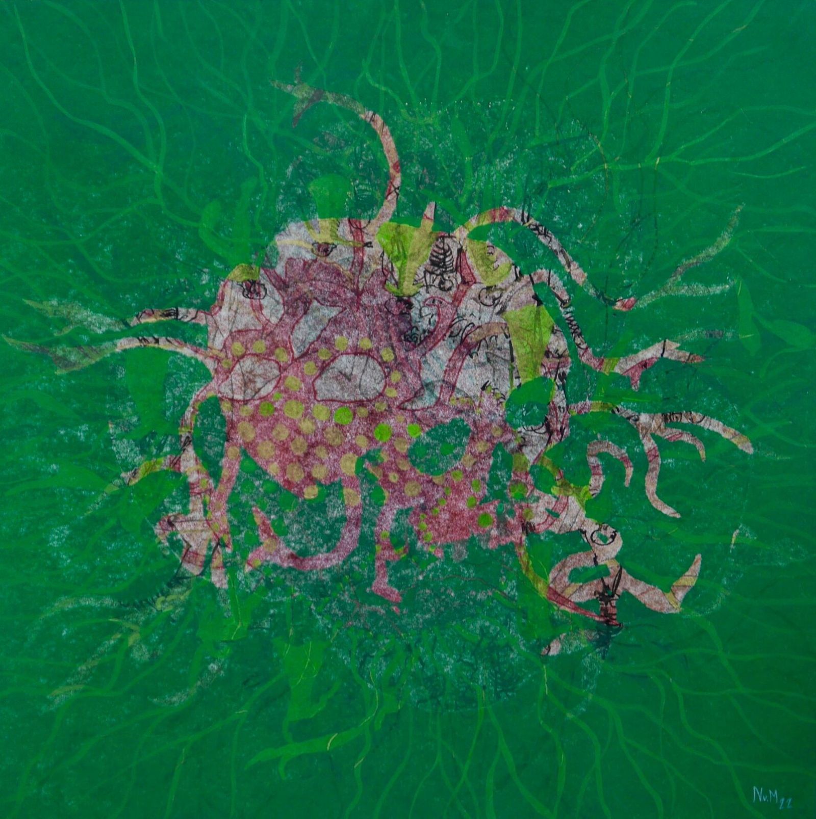 Mex Geschenk2 Schablonendruck Zeichnung202240x40cm